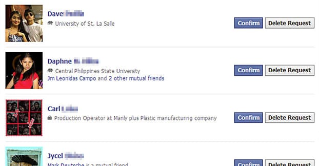 Facebook Friend Requests