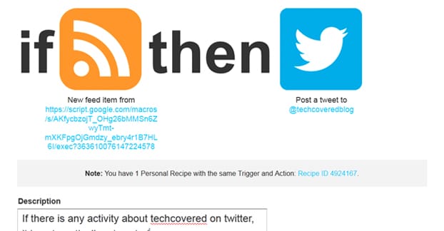 IFTTT Recipe for Retweets