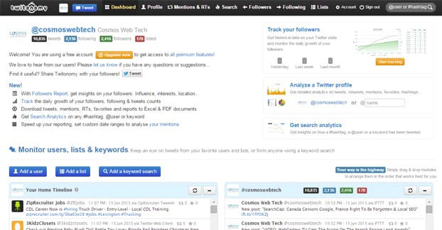 Twitonomy Dashboard