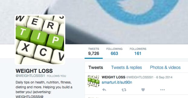 Unengaged Twitter Follower Example