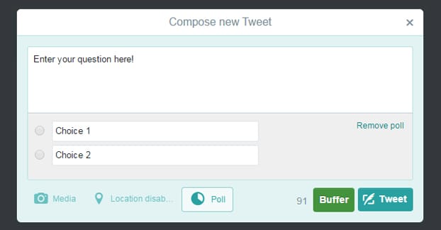 Twitter Poll Options