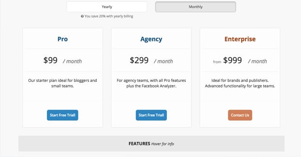 BuzzSumo Pricing
