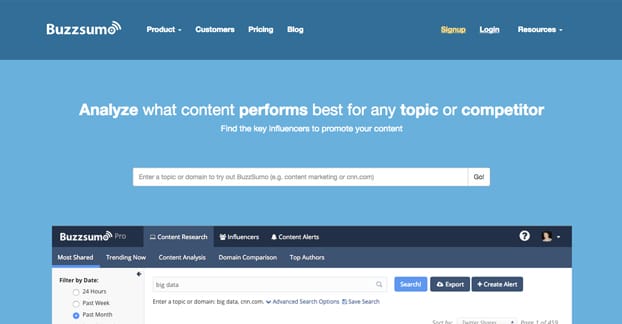 BuzzSumo Website