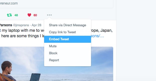 Embed a Tweet on a Website