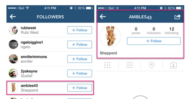 fake!    follower example on instagram - instagram fake followers software