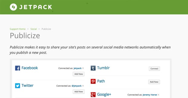 Jetpack Publicize