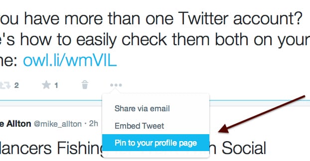 Pinning a Tweet