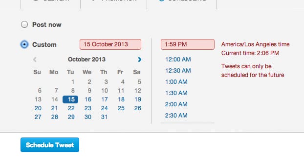 Scheduling a Tweet Example