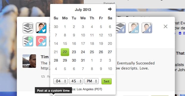 Scheduling a Tweet on Buffer