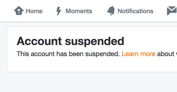 Account Suspended on Twitter