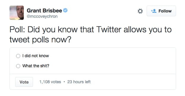 Example of a Twitter Poll
