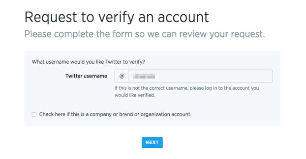 Twitter Verification Form