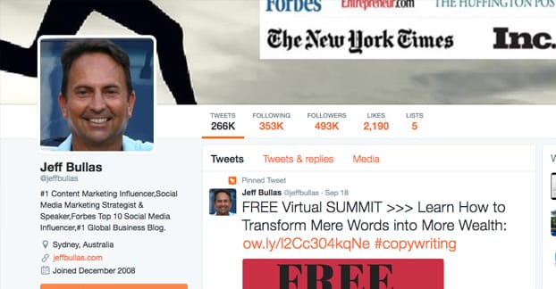 Jeff Bullas Twitter Profile