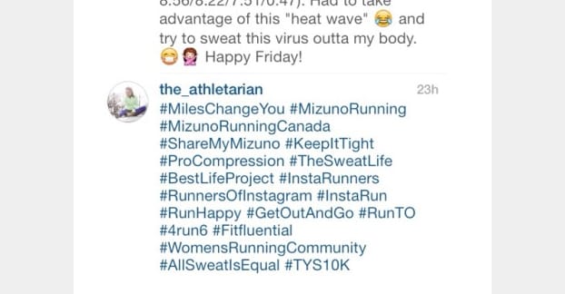Hashtags on an Instagram Post