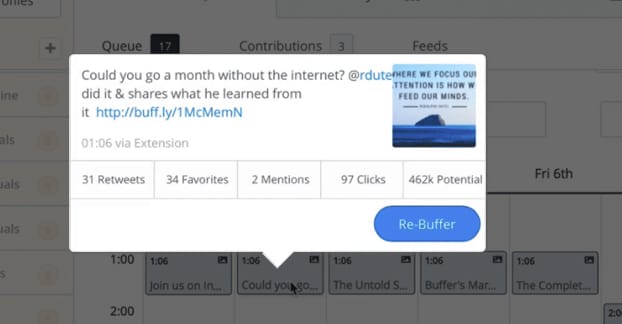Twitter Buffer Calendar