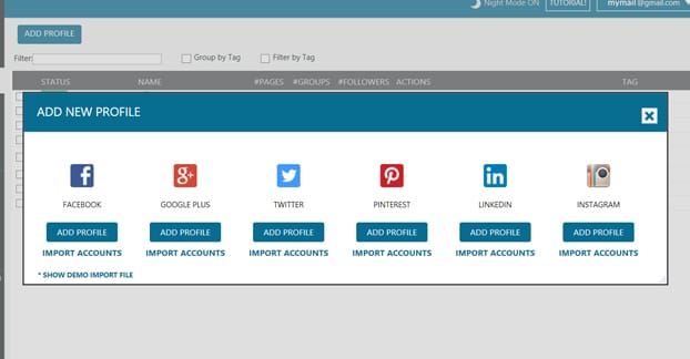 Add Social Profiles Mass Planner