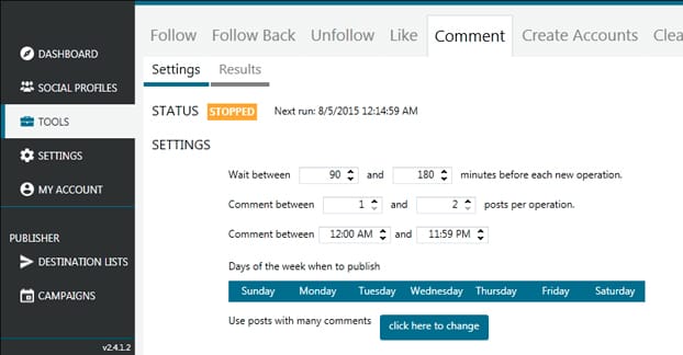 Scheduling Tweets Area