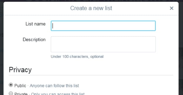 Creating a Twitter List