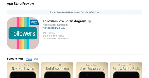 the free version of the app pulls data from your instagram account and presents it to you you can see new followers see who unfollows you - keep track of your followers on instagram