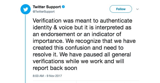 Official Tweet About Verification