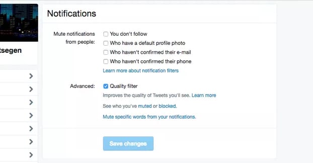Twitter Notification Filter