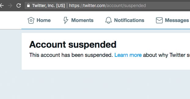Account Suspended Example