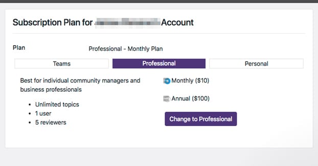 Subscription Plan Page