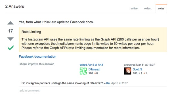 Limits of Instagram API