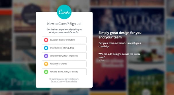 Canva Homepage