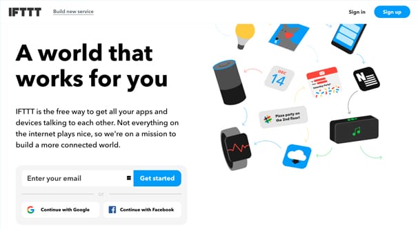 IFTTT Homepage