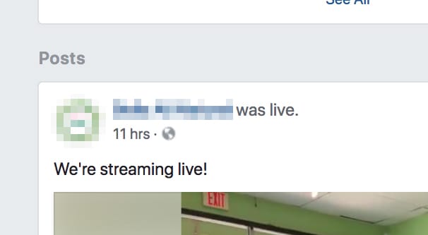 Facebook Video Was Live
