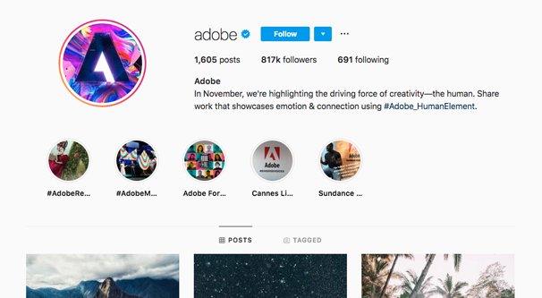 Adobe Instagram Profile