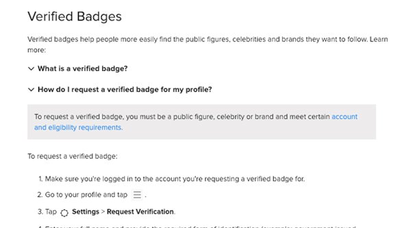 how to apply for verification - instagram public account asking to follow a private account