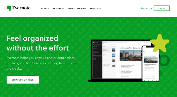Evernote Homepage