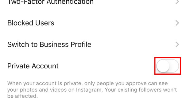 private instagram account setting - block instagram follower bot