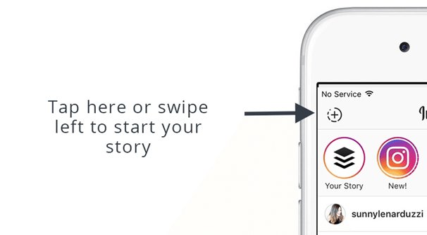 Tap to Create Instagram Story