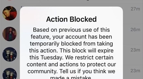 IG Action Blocked