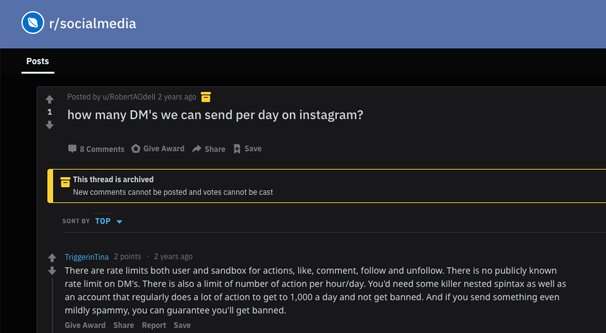 instagram reddit thread - instagram follows per day reddit