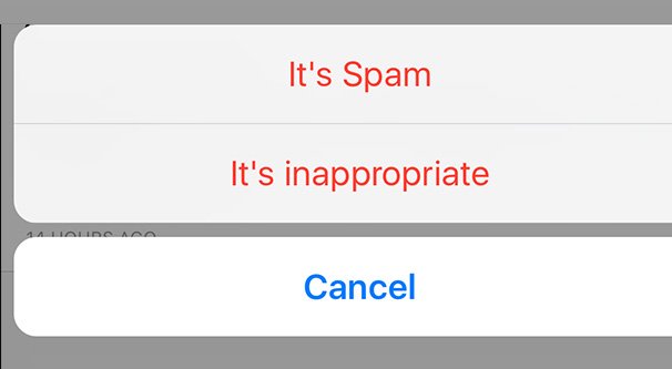 Reporting a Post on Instagram