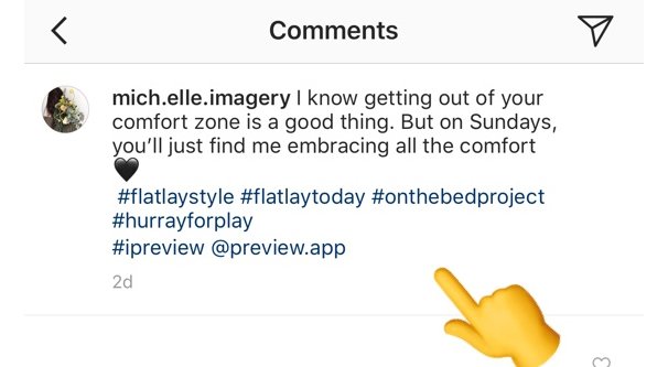 Hashtag in First Comment