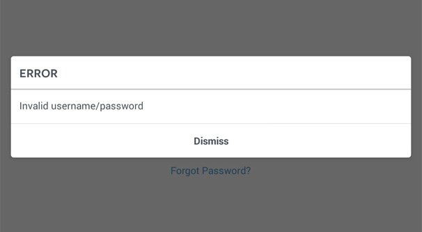 Instagram Incorrect Password