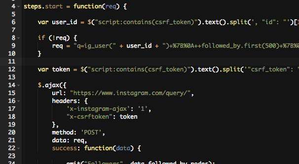 Instagram Scraper Code