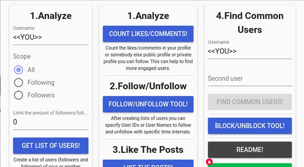 Instagram Helper Tool Screenshot
